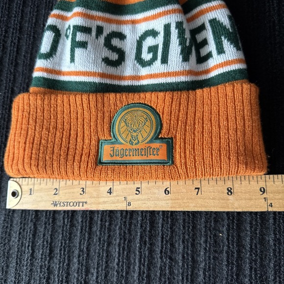 Jagermeister Embroidered Beanie Cap Orange Logo, One Size, Winter Hat 0 Fs Given - Picture 6 of 6